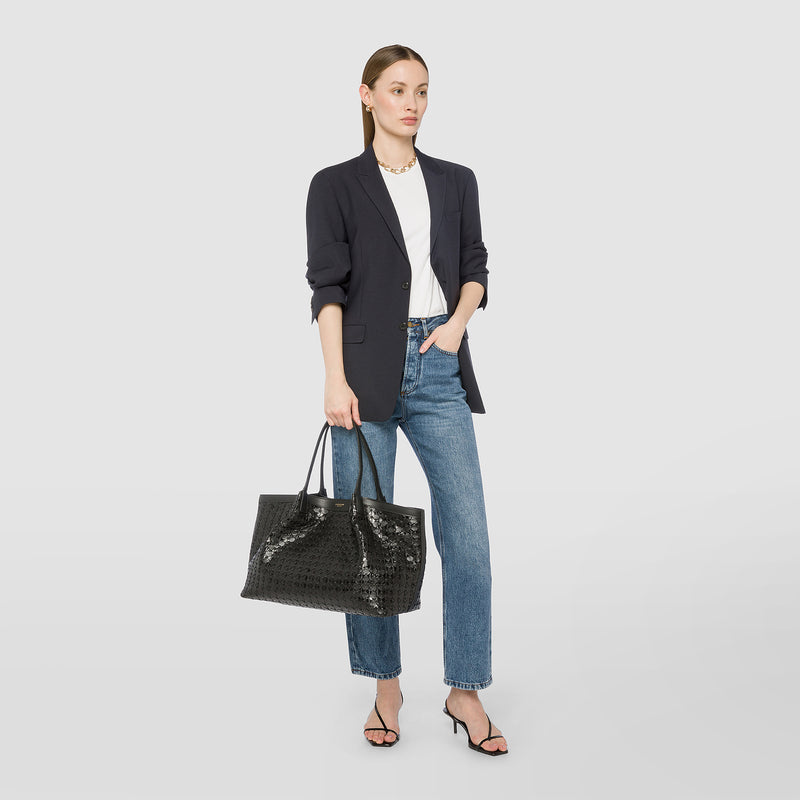 Serapian Secret tote bag in mosaico and elaphe black Prezzo Ridotto