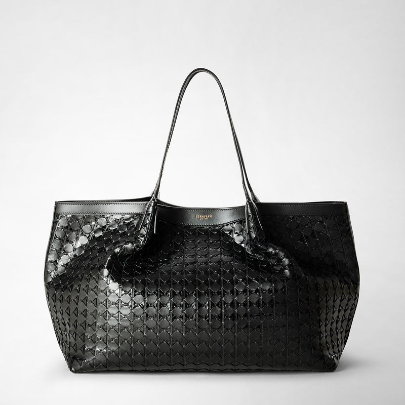 Serapian Secret tote bag in mosaico and elaphe black Prezzo Ridotto