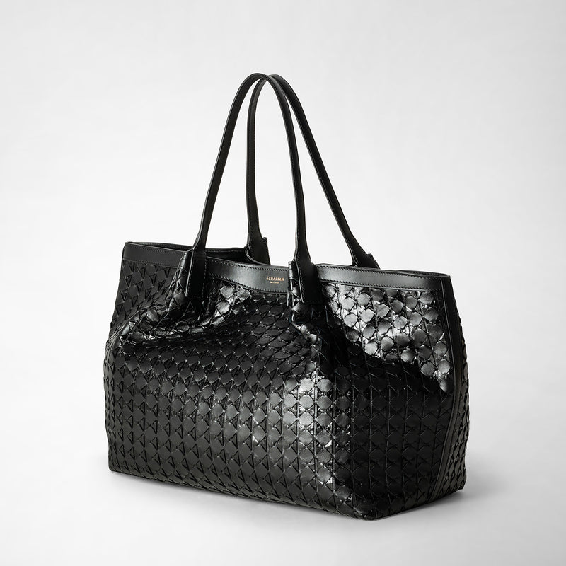 Serapian Secret tote bag in mosaico and elaphe black Prezzo Ridotto
