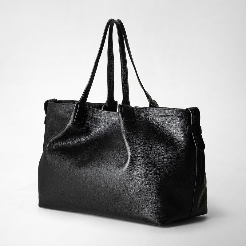 Serapian Tote bag secret in pelle rugiada nero Novità