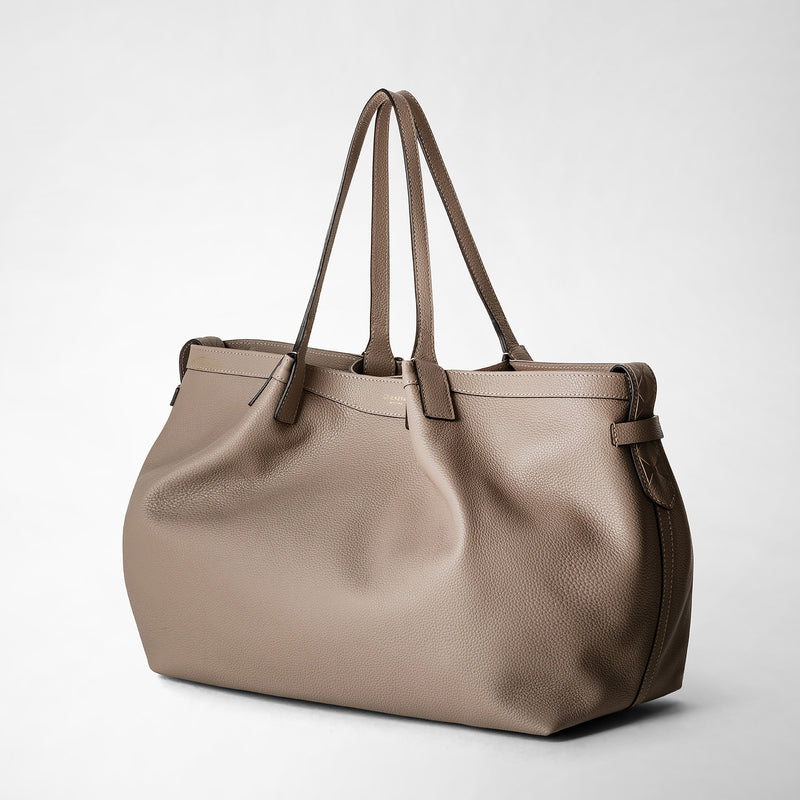 Serapian Tote bag secret in pelle rugiada sahara Sconto