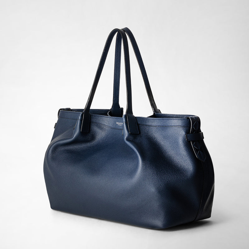 Serapian Tote bag secret in pelle rugiada blu navy Offerta
