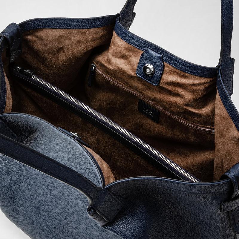 Serapian Tote bag secret in pelle rugiada blu navy Offerta