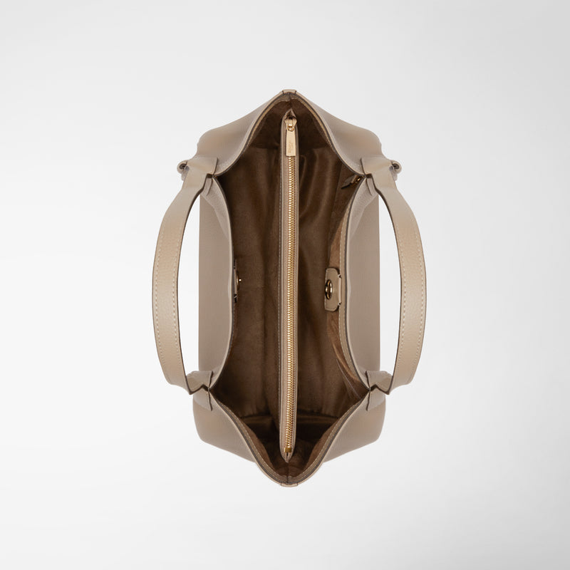 Serapian Small secret tote bag in rugiada leather sahara Outlet