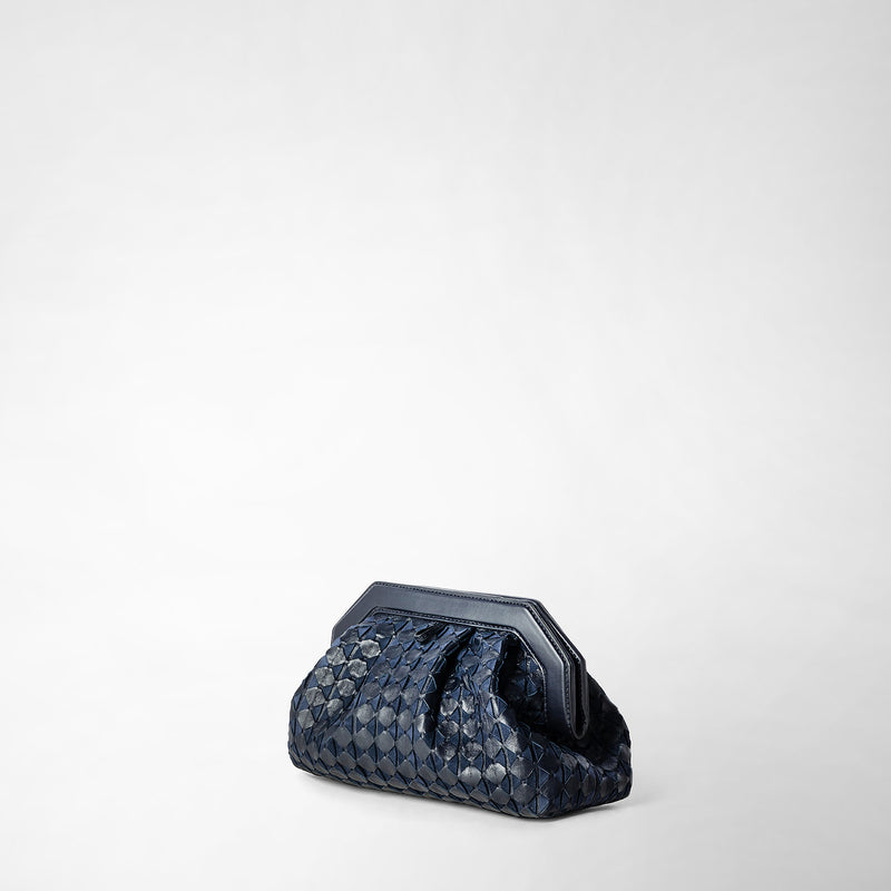 Serapian Secret clutch bag in mosaico midnight blue Vendita Economica