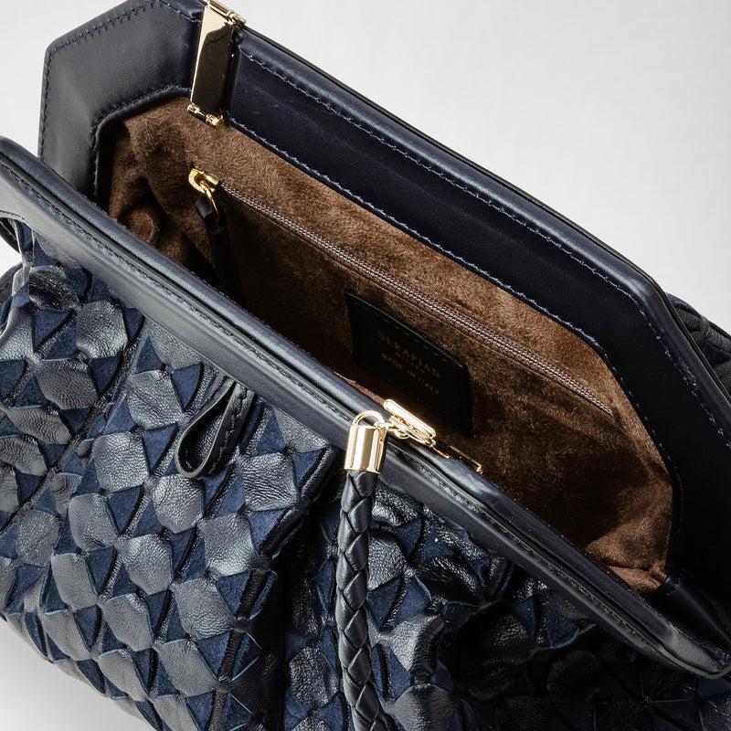 Serapian Secret clutch bag in mosaico midnight blue Vendita Economica