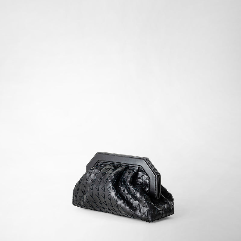 Serapian Clutch secret in mosaico nero Vendite Flash
