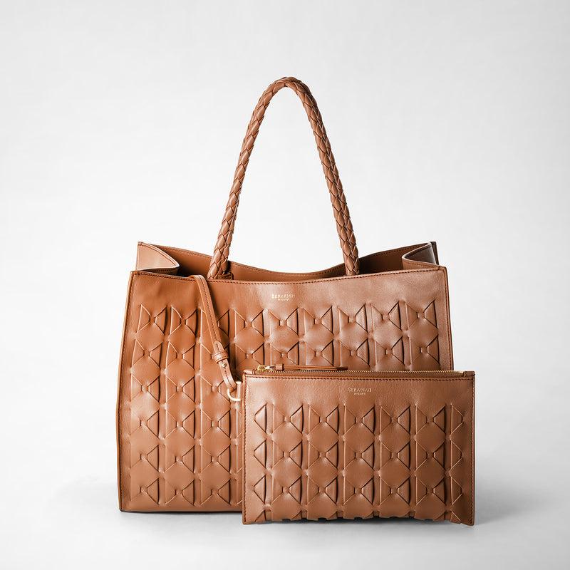 Serapian 1928 tote bag in mosaico tan Italia