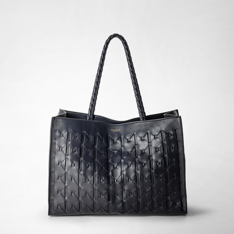Serapian 1928 tote bag in mosaico midnight blue 2025