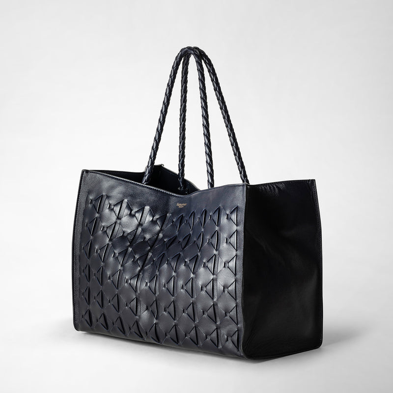 Serapian 1928 tote bag in mosaico midnight blue 2025