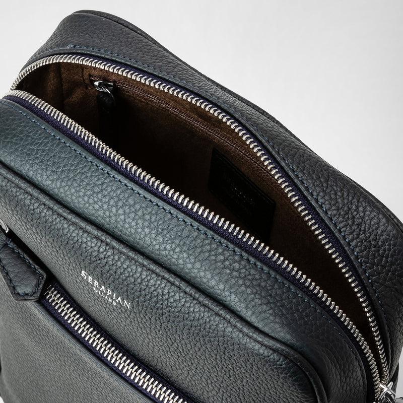 Serapian Tracolla north south in pelle cachemire blu navy Pezzi Unici