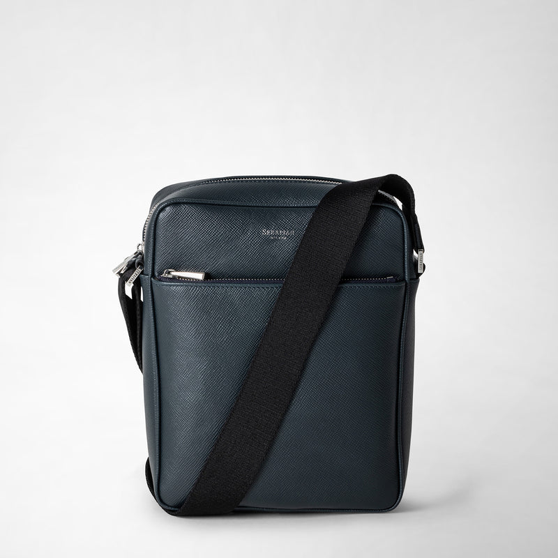 Serapian Tracolla north south in pelle evoluzione blu navy Qualità Garantita