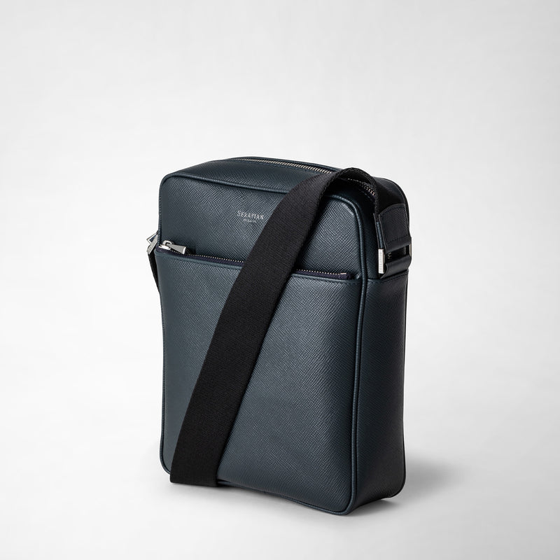 Serapian Tracolla north south in pelle evoluzione blu navy Qualità Garantita
