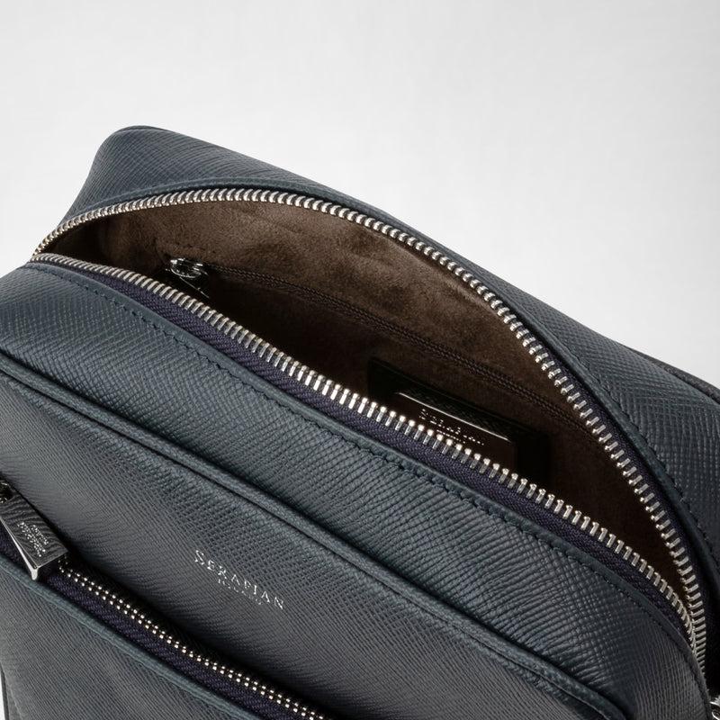 Serapian Tracolla north south in pelle evoluzione blu navy Qualità Garantita