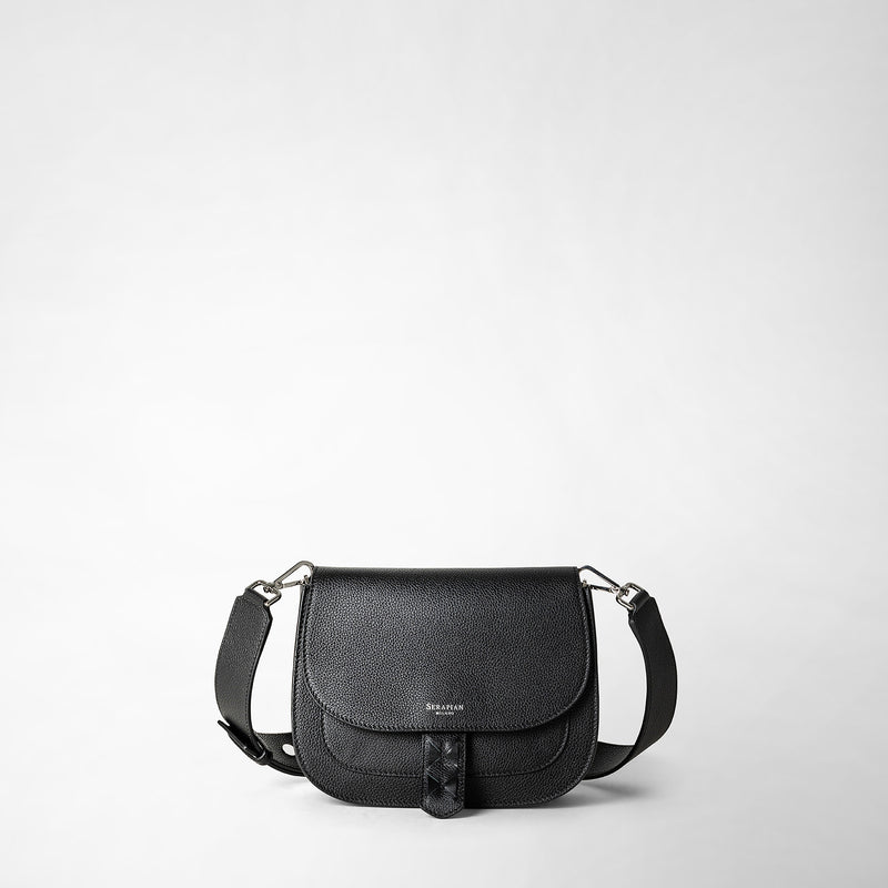 Serapian Borsa luna crossbody in pelle rugiada nero Online