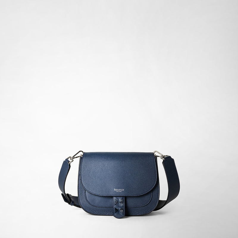 Serapian Borsa luna crossbody in pelle rugiada blue navy Outlet