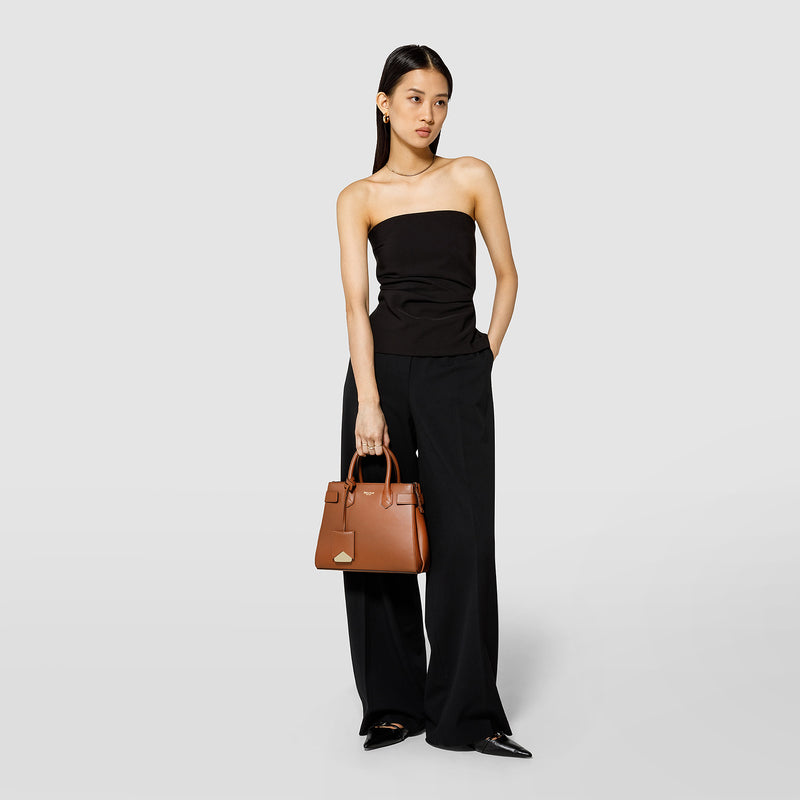 Serapian Meline' handbag in seta leather cuoio Saldi
