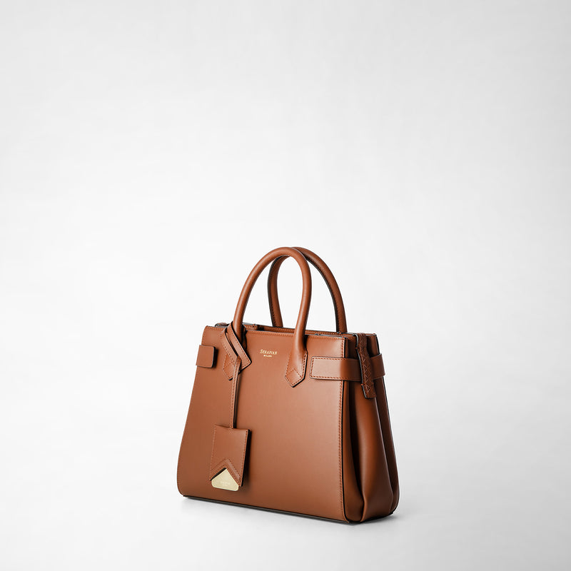 Serapian Meline' handbag in seta leather cuoio Saldi
