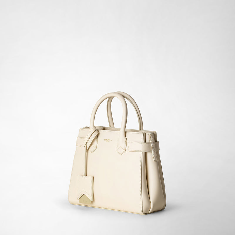 Serapian Meline' handbag in seta leather cream Hotsell