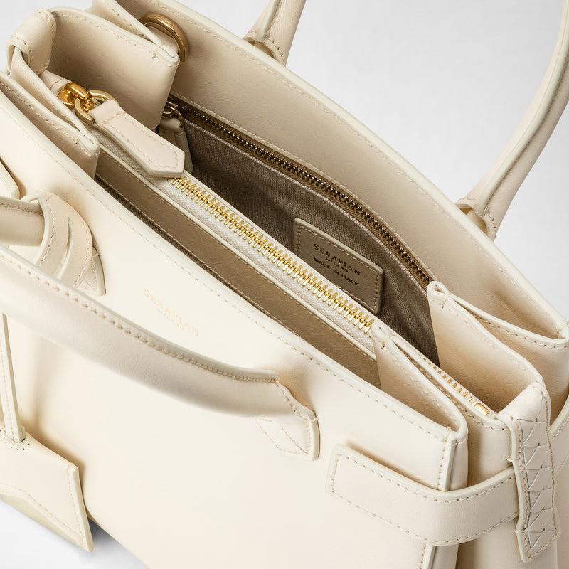 Serapian Meline' handbag in seta leather cream Hotsell