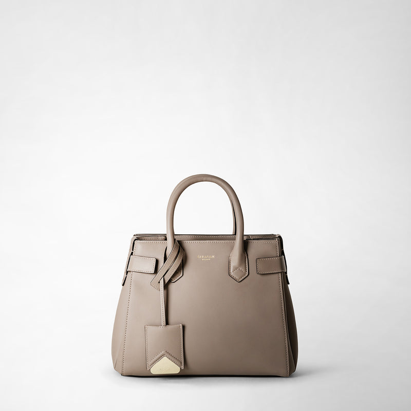 Serapian Meline' handbag in seta leather sahara Vendita Economica