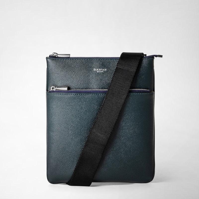 Serapian Tracolla piatta in pelle evoluzione blu navy I Più Venduti