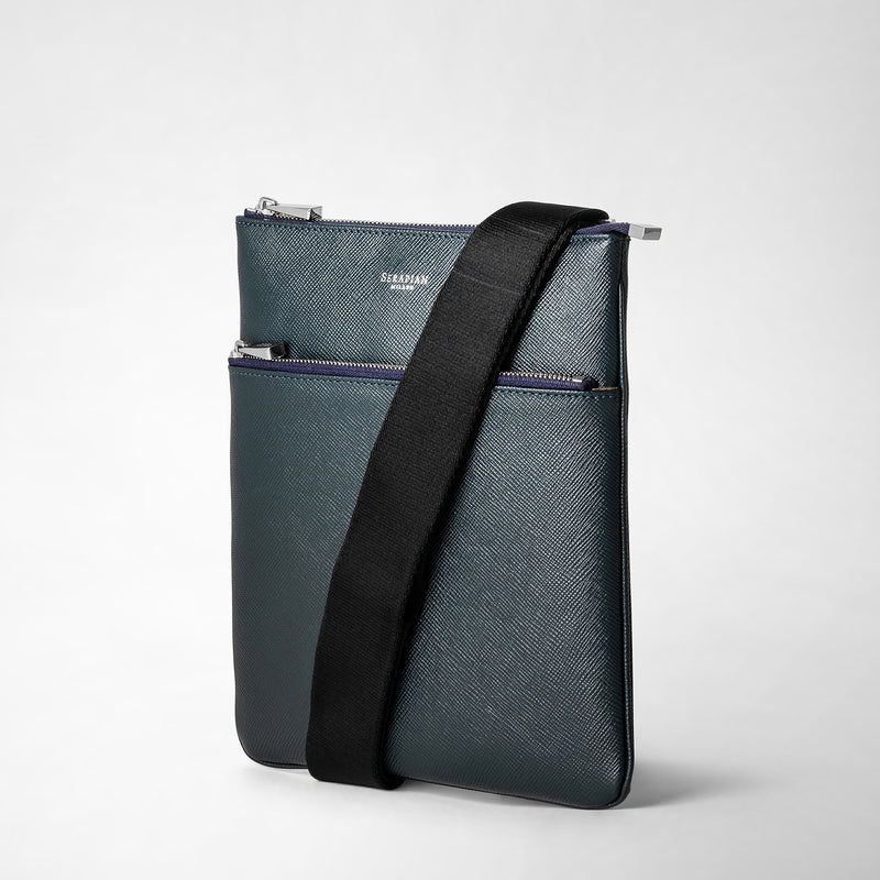 Serapian Tracolla piatta in pelle evoluzione blu navy I Più Venduti