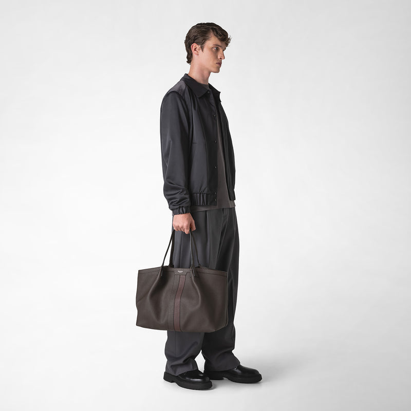 Serapian Borsa secret tote pelle cachemire espresso-rosso Nuova