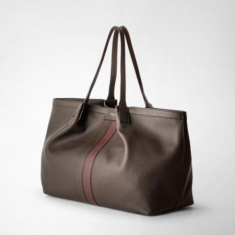 Serapian Borsa secret tote pelle cachemire espresso-rosso Nuova