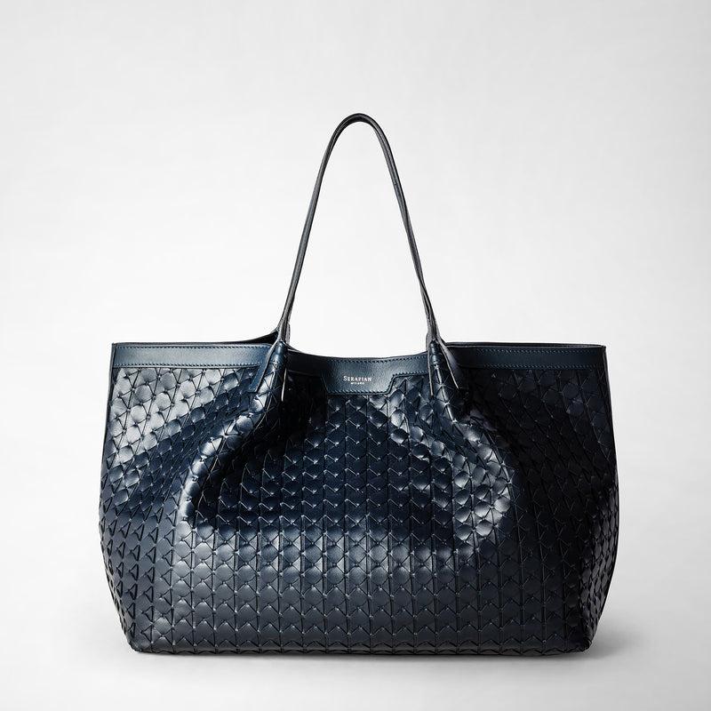 Serapian Secret tote bag in mosaico navy blue Italy