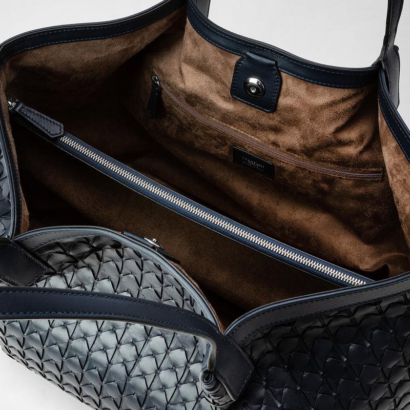 Serapian Secret tote bag in mosaico navy blue Italy