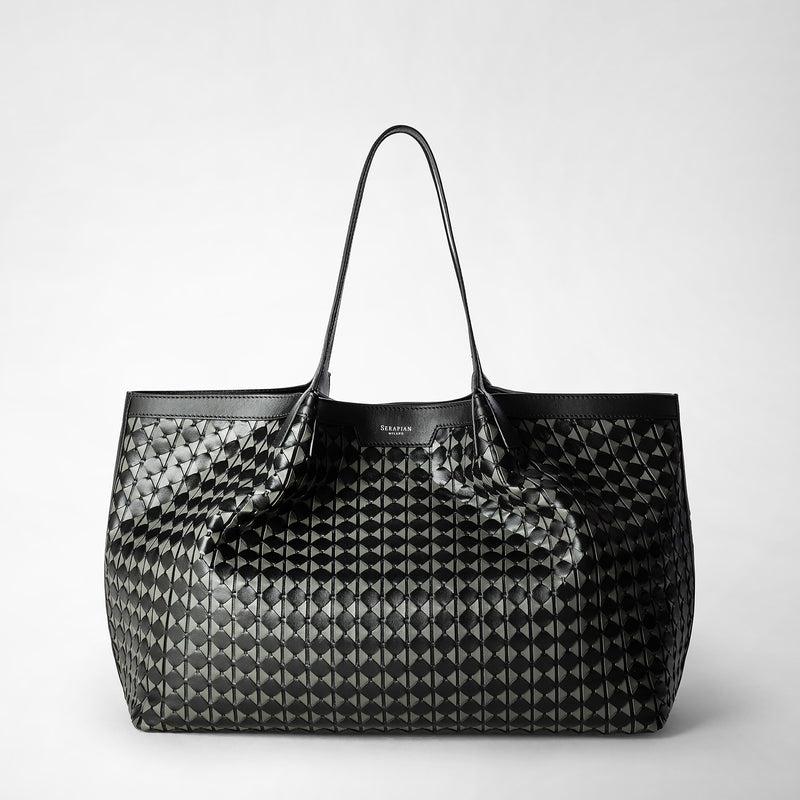 Serapian Secret tote bag in mosaico black asphalt Italia