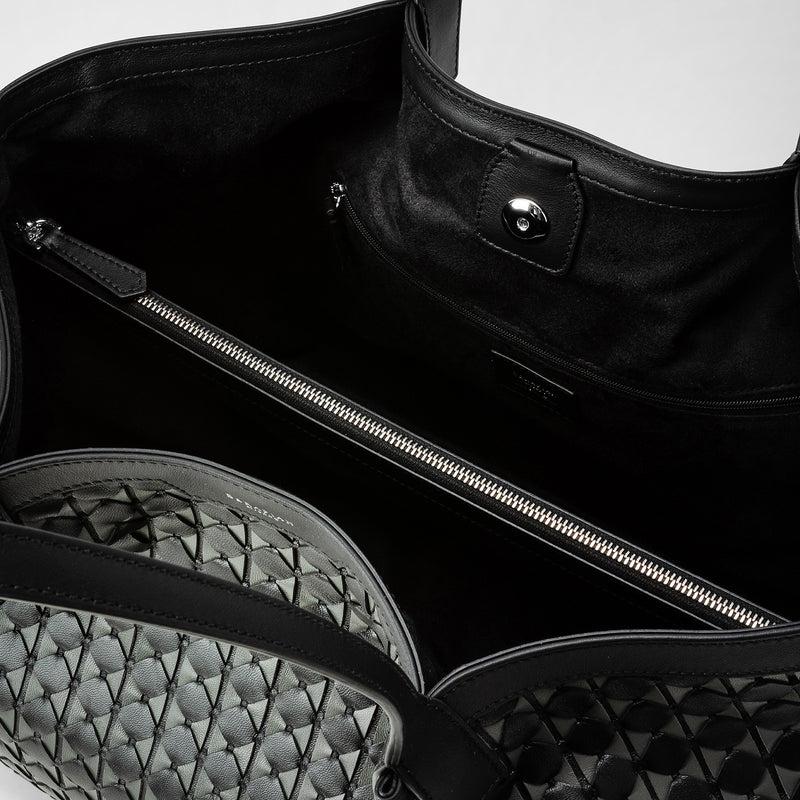Serapian Secret tote bag in mosaico black asphalt Italia