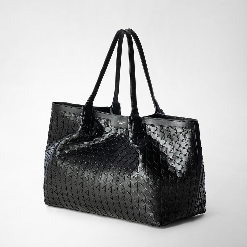 Serapian Secret tote bag in mosaico black 2025