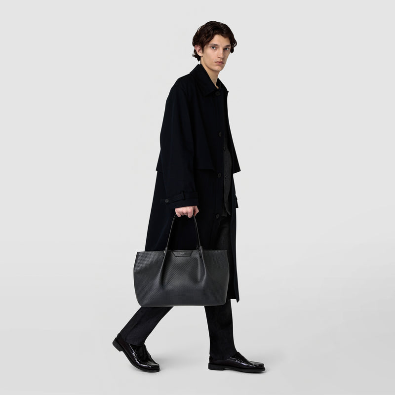 Serapian Tote bag secret in stepan asfalto-nero In Linea
