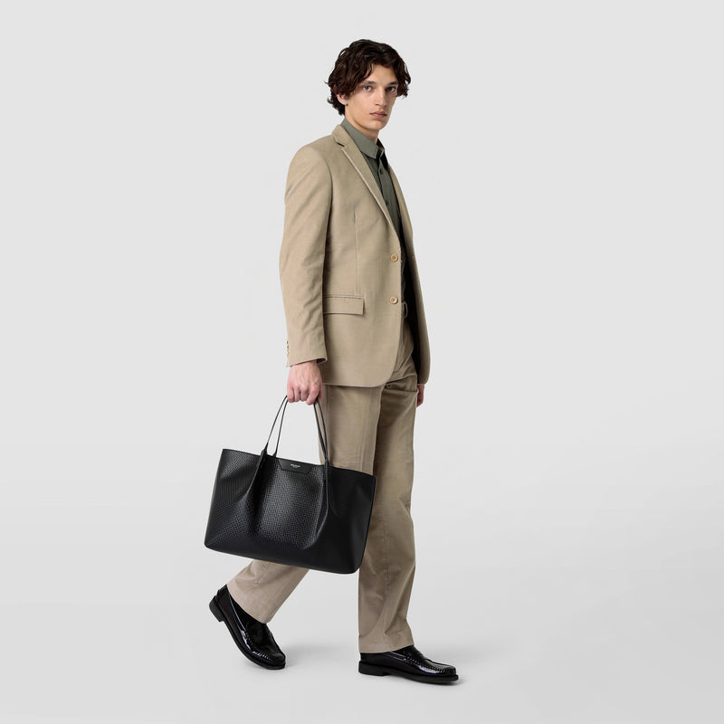 Serapian Tote bag secret in stepan nero-nero eclissi