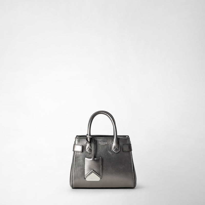Serapian Mini meline' handbag in seta leather ruthenium Soddisfazione Garantita