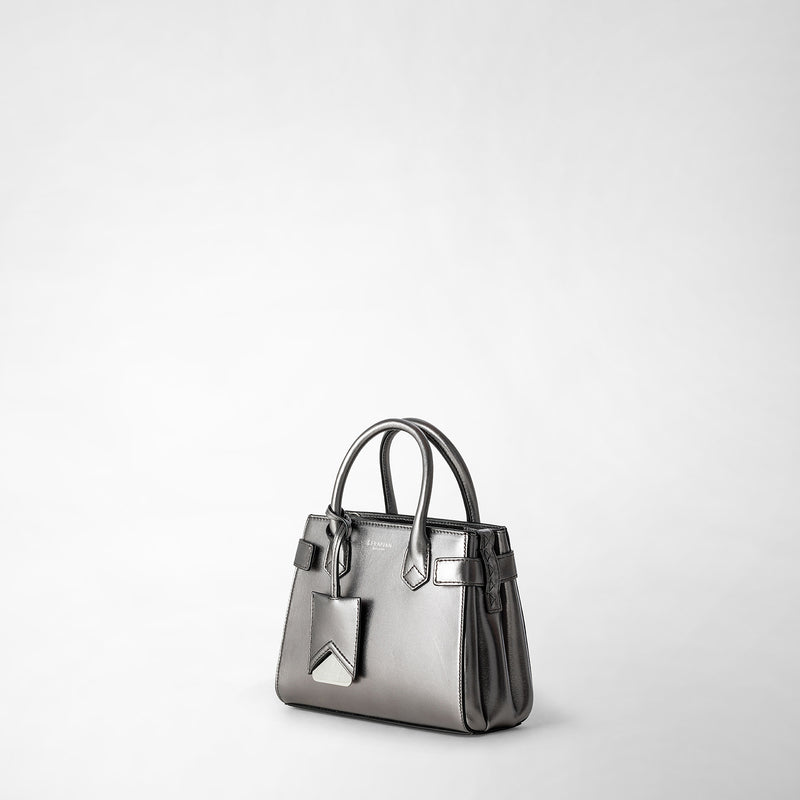 Serapian Mini meline' handbag in seta leather ruthenium Soddisfazione Garantita