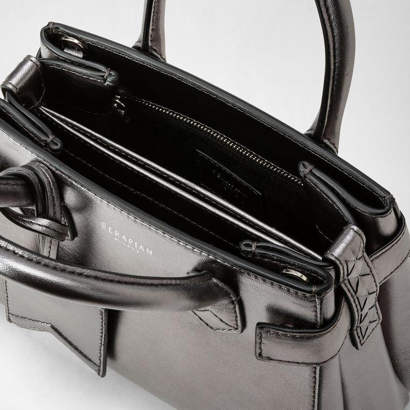 Serapian Mini meline' handbag in seta leather ruthenium Soddisfazione Garantita