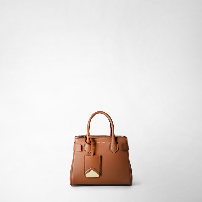 Serapian Mini meline' handbag in seta leather cuoio Qualità Garantita