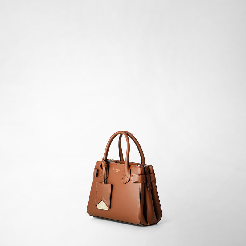 Serapian Mini meline' handbag in seta leather cuoio Qualità Garantita