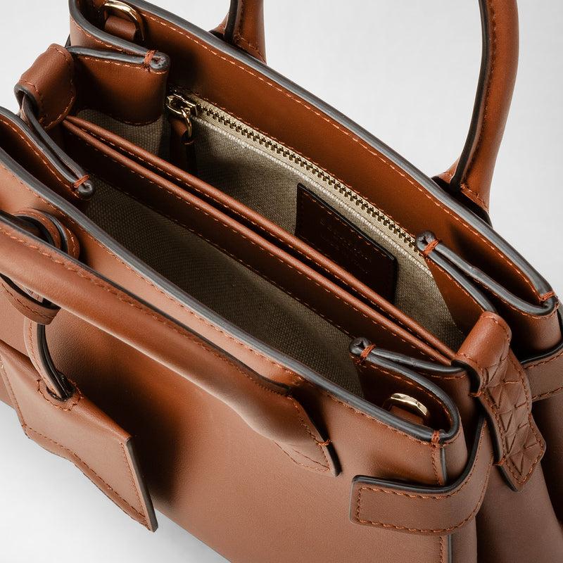 Serapian Mini meline' handbag in seta leather cuoio Qualità Garantita