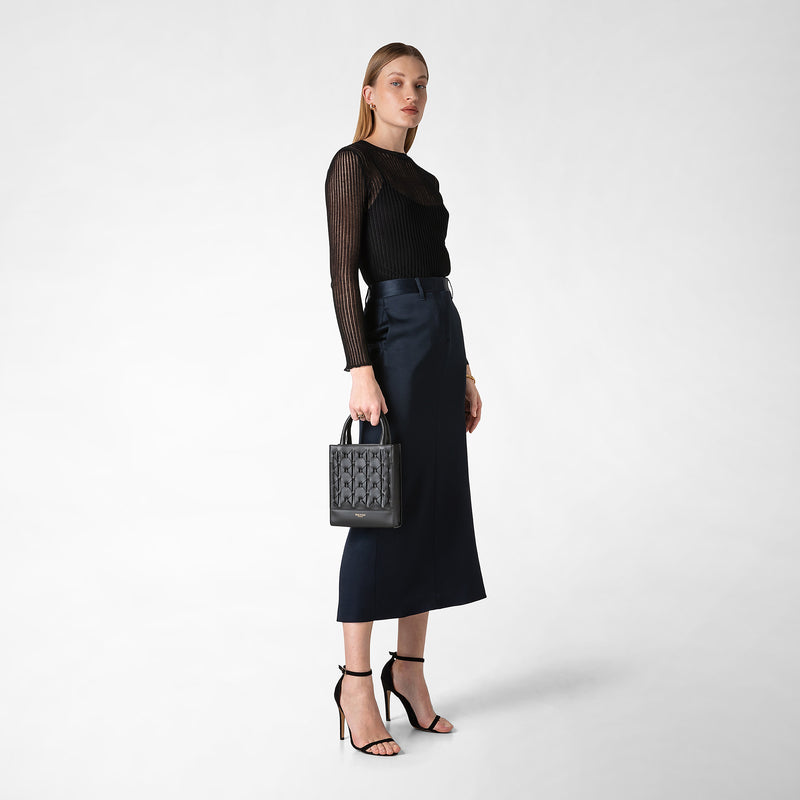 Serapian Borsa 1928 tote mini in mosaico nero Fino Al -60%