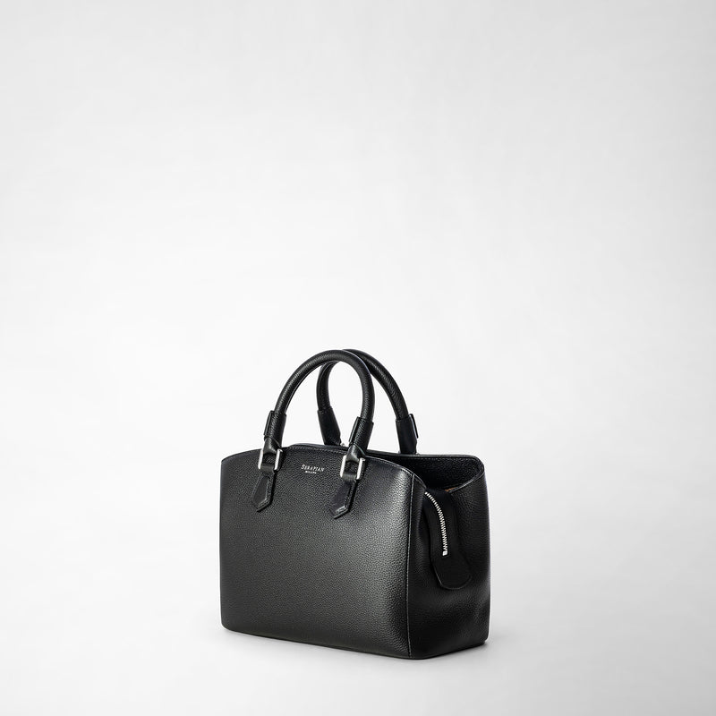 Serapian Small luna handbag in rugiada leather black Affare Del Giorno