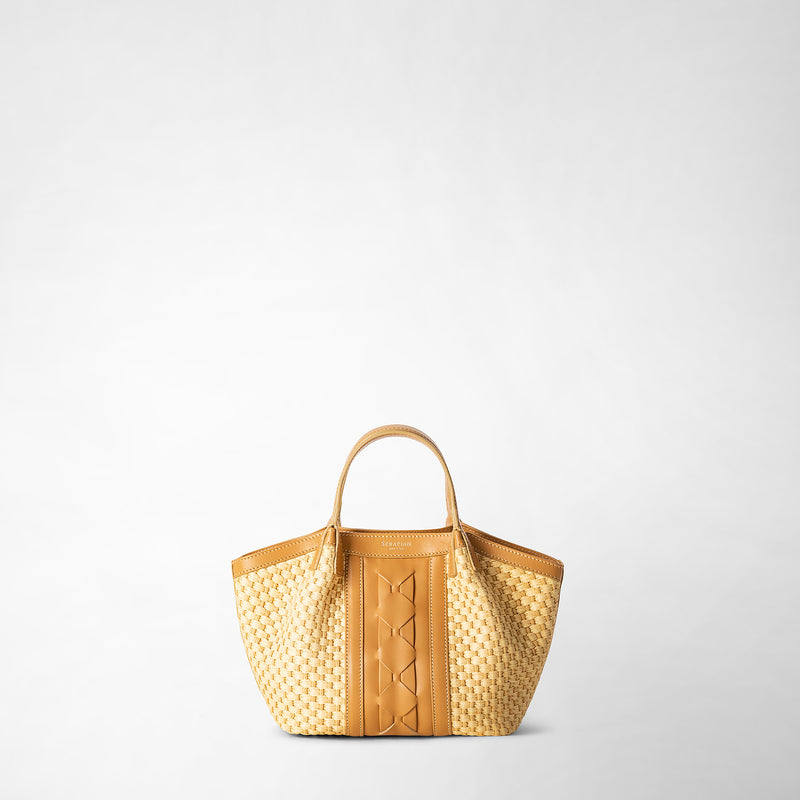Serapian BORSA SECRET MINI IN RAFIA E PELLE SETA Convenienza