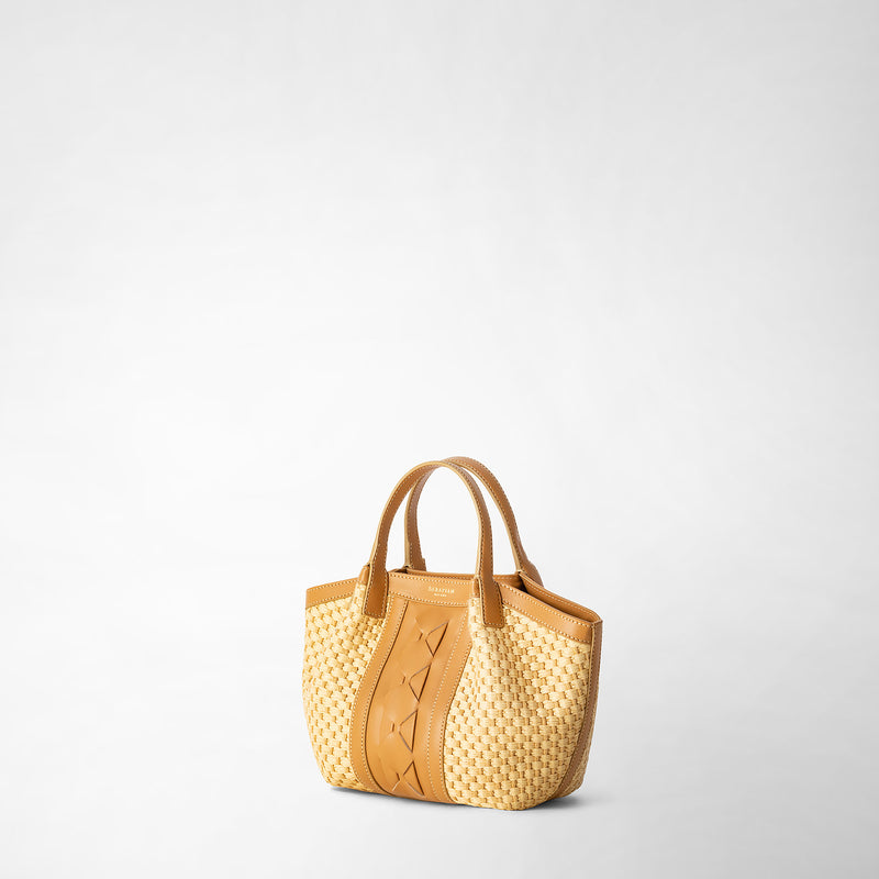 Serapian BORSA SECRET MINI IN RAFIA E PELLE SETA Convenienza