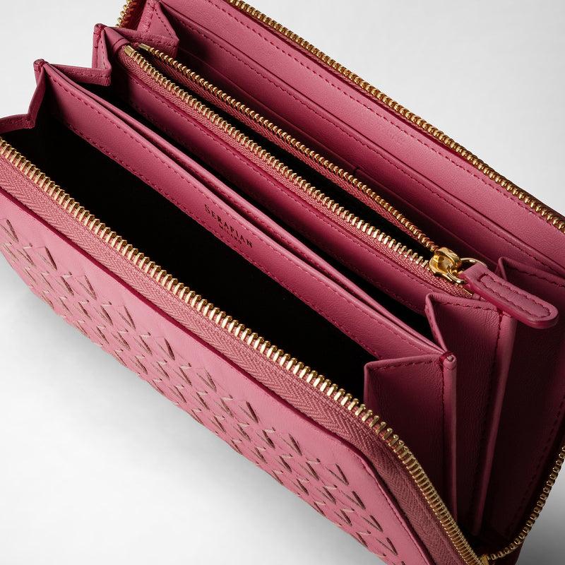 Serapian Zip-around wallet in mosaico petal Sconto