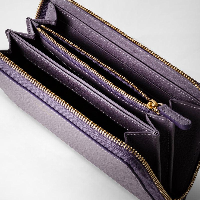 Serapian PORTAFOGLIO CON ZIP IN PELLE RUGIADA Offerte