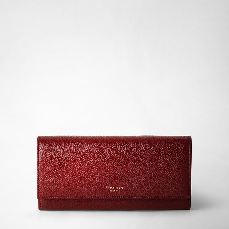 Serapian Portafoglio continental in pelle rugiada burgundy Hotsell