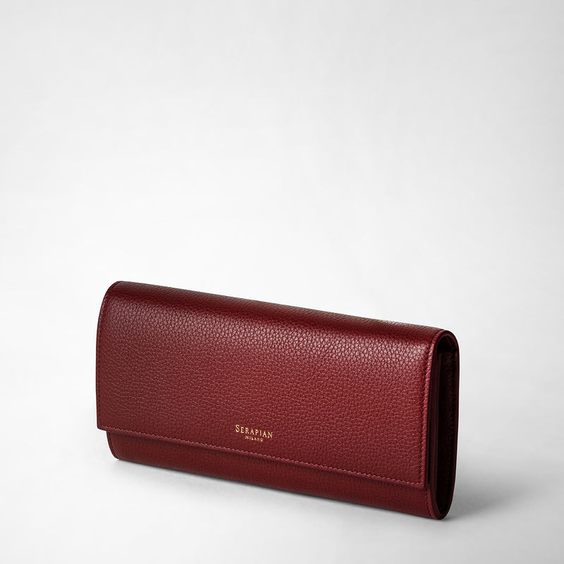 Serapian Portafoglio continental in pelle rugiada burgundy Hotsell